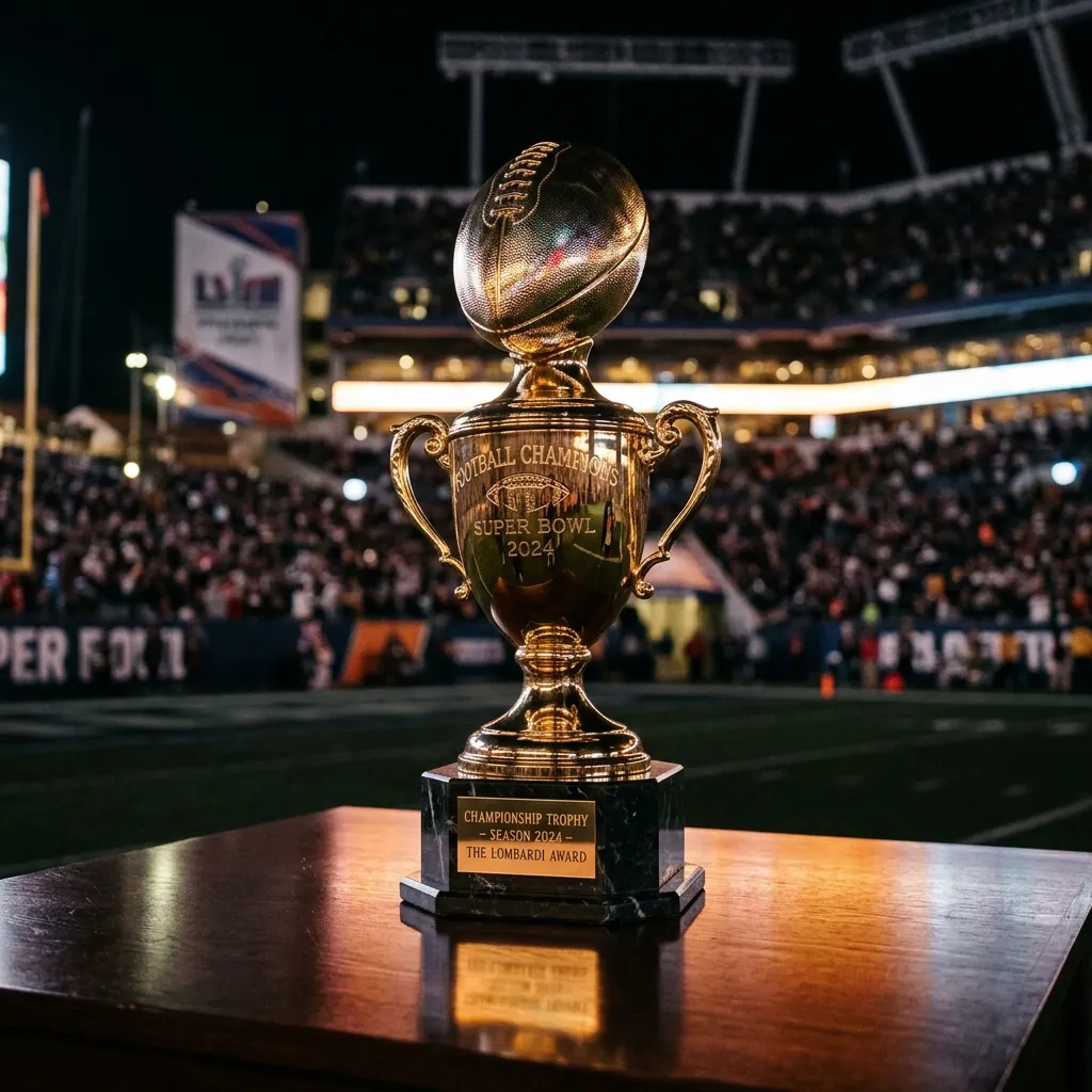 Golden championship trophy